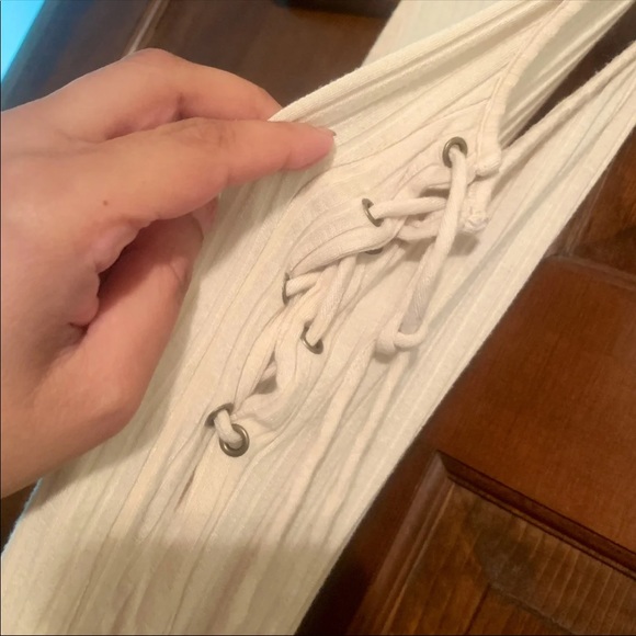 Lace Up Side Ribbed Bodysuit - Picture 9 of 9